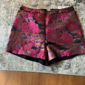 H&M Floral Metallic Shorts